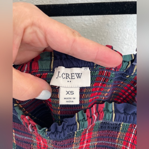 J. Crew Factory Smocked Plaid Holiday Dress - Picture 11 of 11